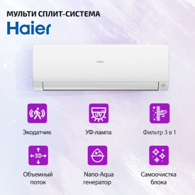 Мульти сплит система Haier AS25S2SF3FA-Wх2/2U40S2SM2FA — фото 6