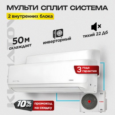 Мульти сплит система FUNAI RAM-I-DA25HP.W01/Sx2/RAM-I-2KG55HP.01/U — фото 4